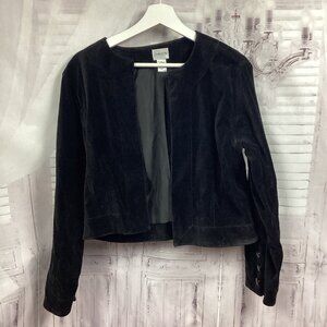 Chico's Blazer Size 1 (M) Cropped Evening Jacket Cocktail Black